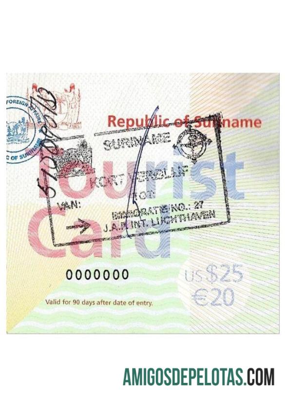 Cartão Turístico SURINAME amostra